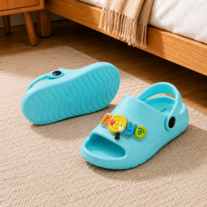 Neyo Kids Aqua Blue Lightweight EVA Clogs with Cute Charms
